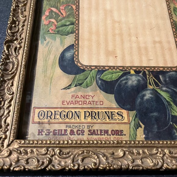 Antique 1909 Calendar in Ornate Gesso Frame Beaver Prunes HS Gile Salem Oregon - Picture 5 of 8